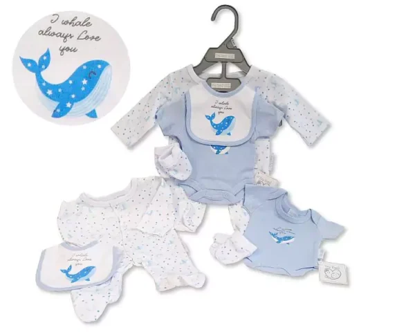 Premature Baby Boys 4 Piece Set Whale