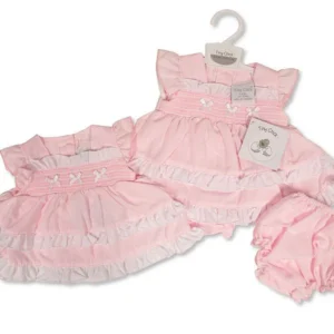 Premature Baby Dress with Smocking and Bows