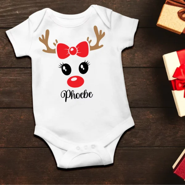 Personalised Reindeer Hair Bow Vest