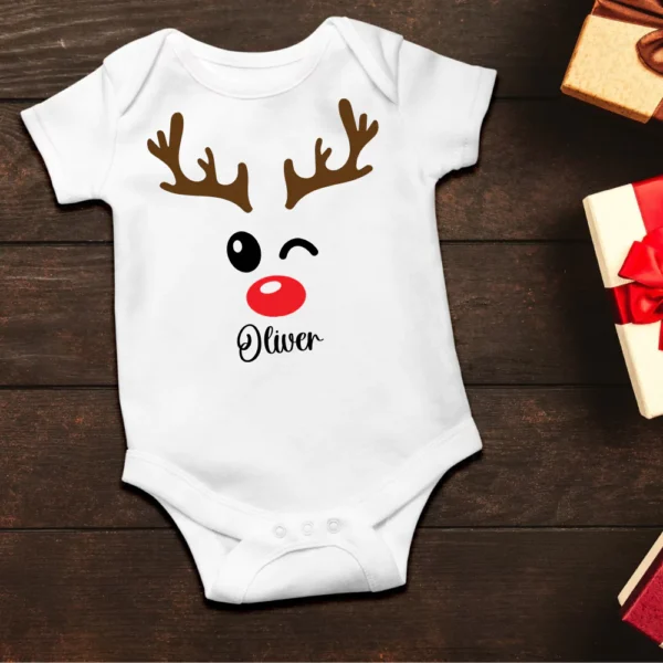 Personalised Winking Reindeer Vest