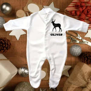 Premature Baby Distressed Reindeer Sleepsuit