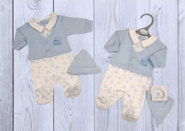 Premature Little Love Blue Collared 2pc Set