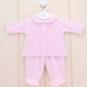 Premature Baby Girl Pink Classic Velour 2pc Set (3-5lb)