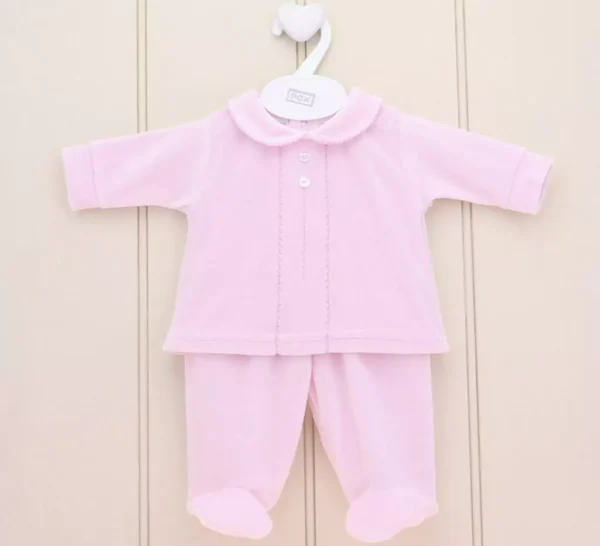 Premature Baby Girl Pink Classic Velour 2pc Set (3-5lb)