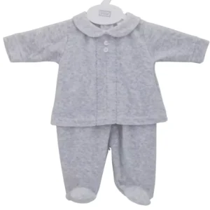 Premature Baby Grey Classic Velour 2pc Set (3-5lb)