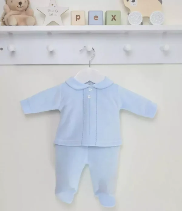 Premature Baby Boy Blue Classic Velour 2pc Set (3-5lb)