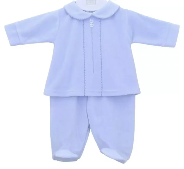Premature Baby Boy Blue Classic Velour 2pc Set (3-5lb) - Image 2