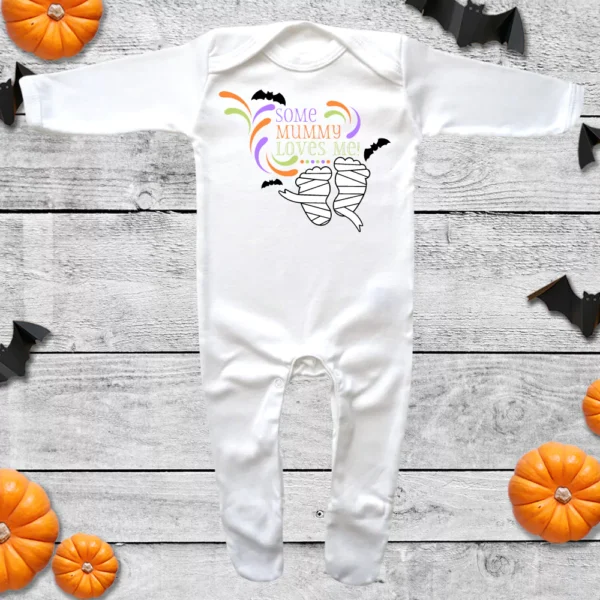 Some Mummy Loves Me Feet Envelope Neck Sleepsuit