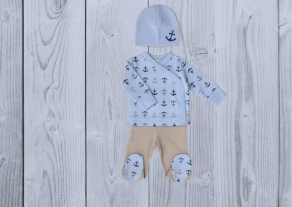 Take Me Home Anchors Long Sleeved Layette Set