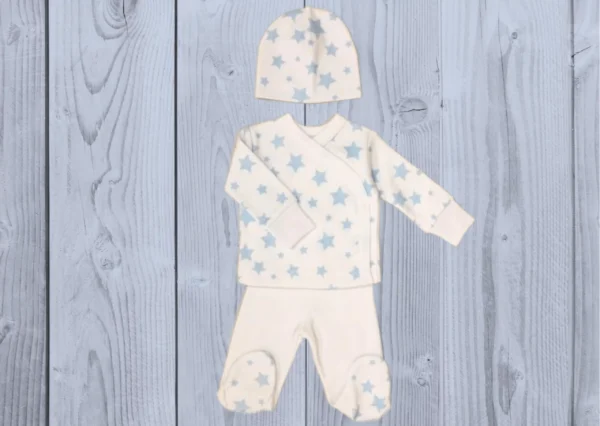 Take Me Home Blue Star Long Sleeved Layette Set