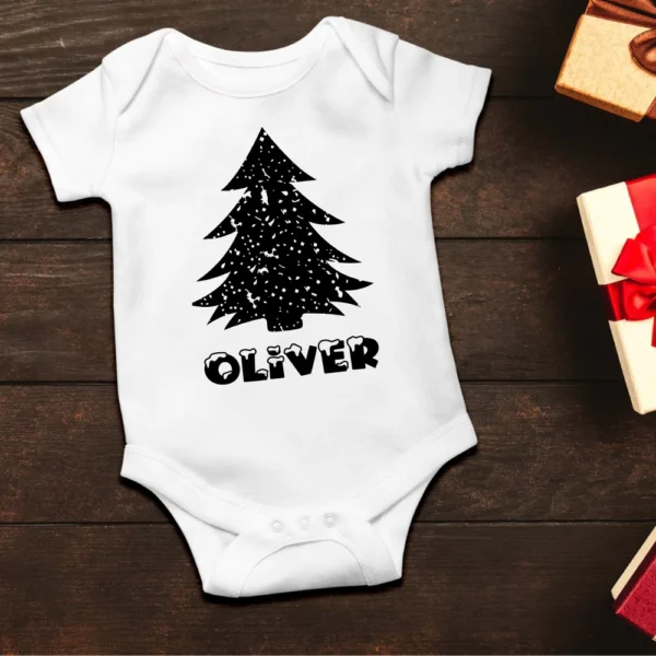 Tiny Baby Distressed Christmas Tree Vest