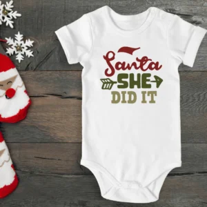 Tiny Baby Santa She Did It Vest