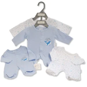 Premature Baby Boys Sleepsuit 2 Pack Whale