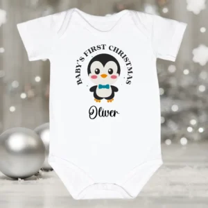 Baby's First Christmas Boy Penguin Vest