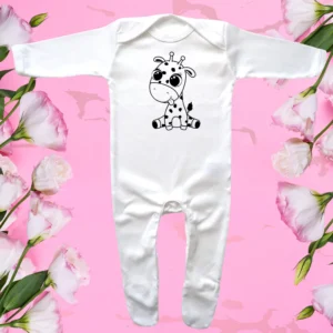 Envelope Neck Cute Giraffe Sleepsuit