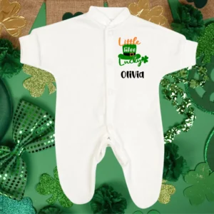 Micro Prem St Patricks Day Little Miss Lucky Sleepsuit