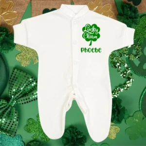 Micro Premature Lucky Charm 4 Leaf Clover Sleepsuit