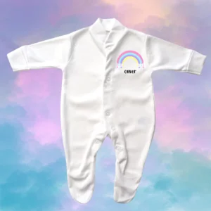 Pastel Rainbow Hearts Sleepsuit