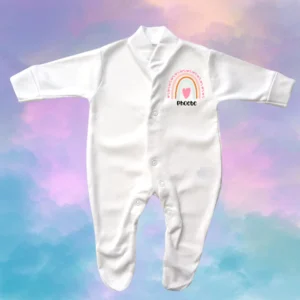 Pink Heart Rainbow Sleepsuit