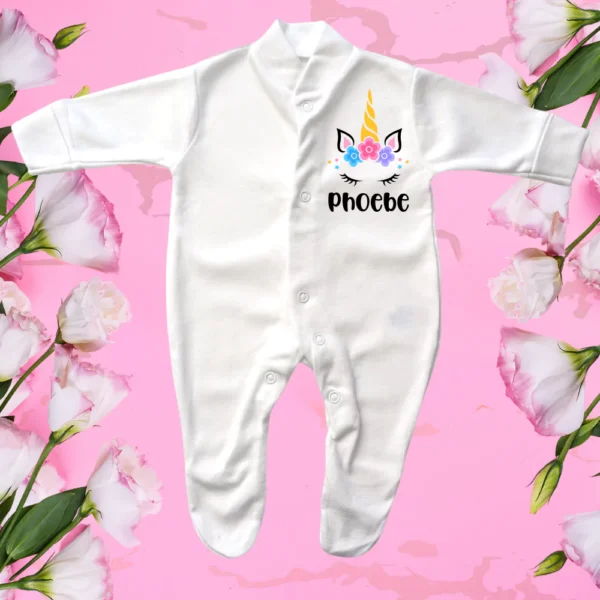 Prem Baby Unicorn Flowers Sleepsuit