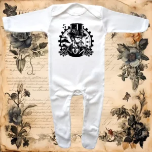 Steampunk Gentleman Clouds Envelope Neck Sleepsuit