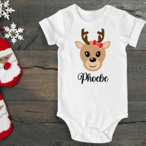 Personalised Cute Baby Girl Reindeer Vest