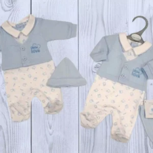 Premature Little Love Blue Collared 2pc Set